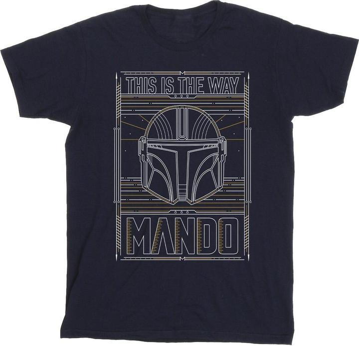 Immagine prodotto Star Wars The Mandalorian The Way Outline Helm Maglietta Uomo (L)