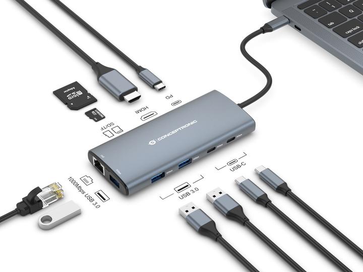 Actual product image Conceptronic USB Typ-C auf HDMI/USB 3.0/ USB Typ-C (USB-C, 1 Ports)