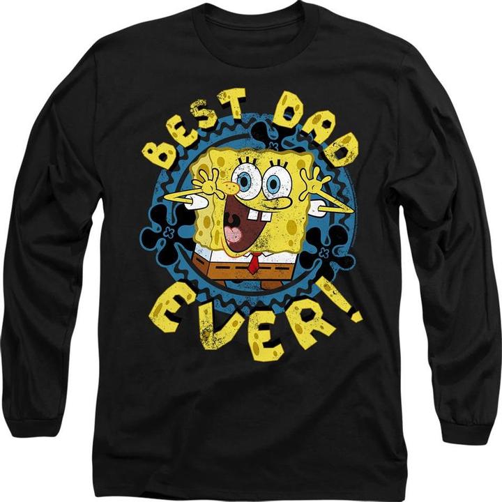 Actual product image Spongebob Squarepants Unisex Adult Best Dad Ever Fathers Day T-Shirt (XL)