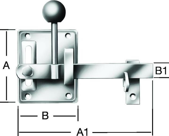 Produktbild Vormann Gartentorfalle Typ 1 H100xB80xS2mm blau verzinkt rechts / links, mit Klinkhaken (1 Stk.)