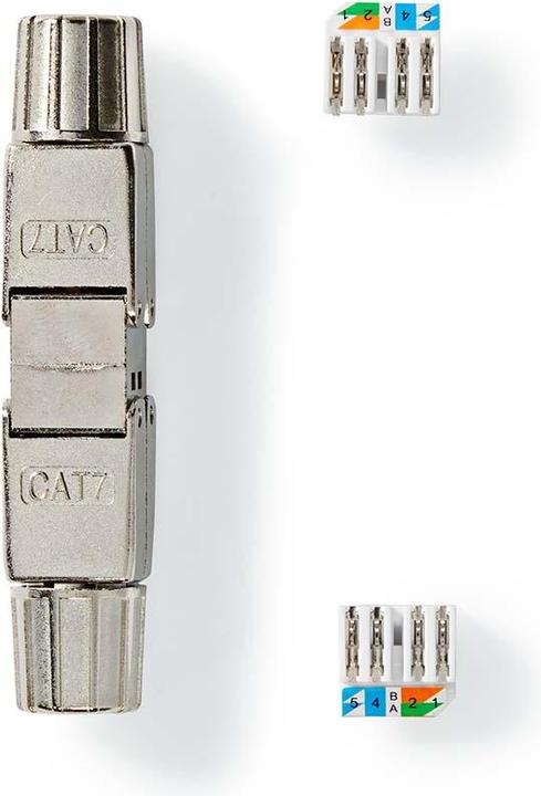 Image du produit Nedis Coupleur réseau - CAT7 - Blindé - RJ45 femelle - RJ45 femelle - Droit - Métal - Boîte