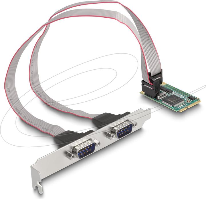 Immagine prodotto Delock Scheda mini PCIe full size a 2 x seriali RS-232 D-Sub 9 Pin