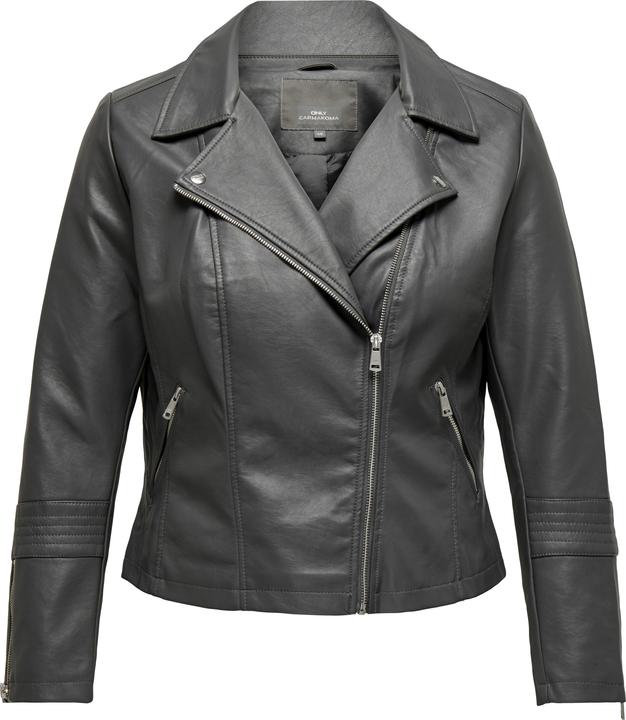 Only Curvy Biker Kunstlederjacke Bikerjacke in Lederoptik