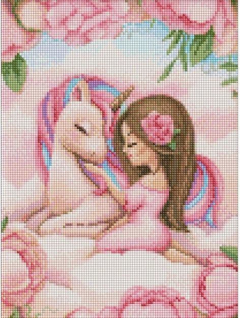 Actual product image Ideyka Diamond Painting - Fairytale friendship with frame 30 x 40 cm
