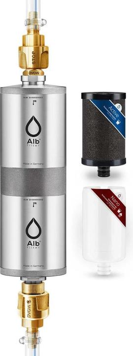 Alb filter FUSION Active+Nano Trinkwasserfilter | Camping-Set: Travel, Edelstahl Natur