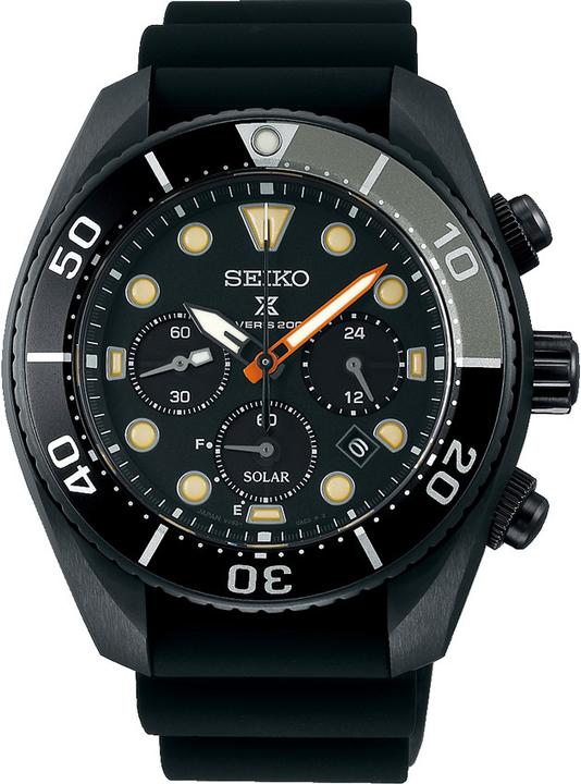 Actual product image Seiko Prospex Solar Chronograph Diver's Black Series Limited Edition (Analogue wristwatch, 45 mm)