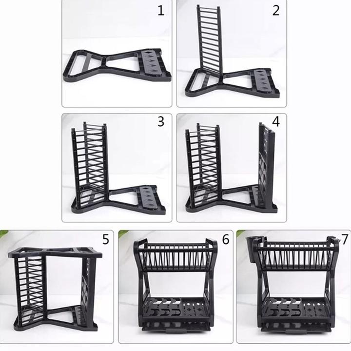 Actual product image König Design Dish drainer with drip tray Dish drainer camping kitchen 2 levels