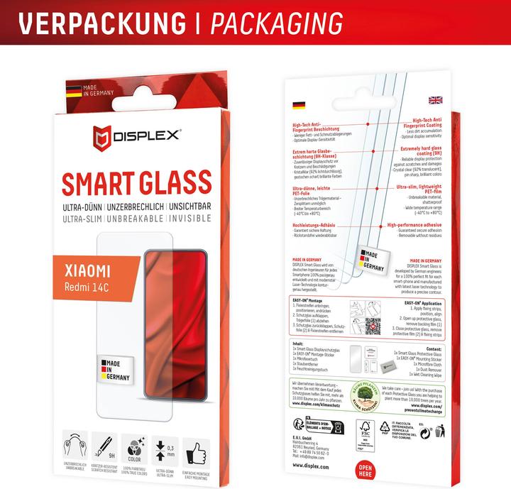 Image du produit Displex Smart Glass, Displayschutzfolie (1 pièce(s), Xiaomi Redmi 14C)