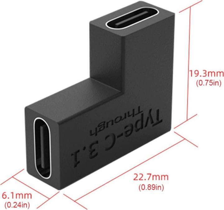 Produktbild PowerGuard USB-C 90 Grad Winkel Verbindungs Adapter (USB 3.1)