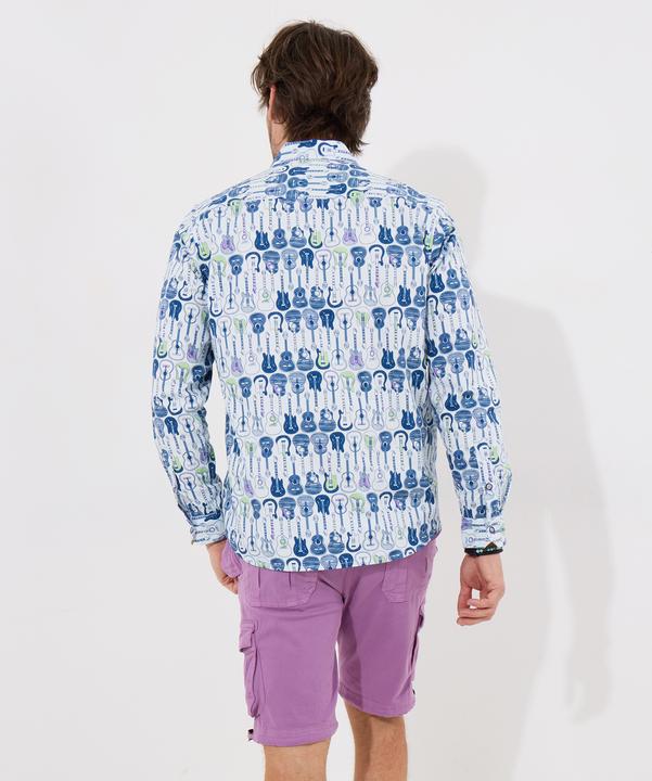 Actual product image Joe Browns Sketchy Guitar Print Long Sleeve Shirt (XXL)