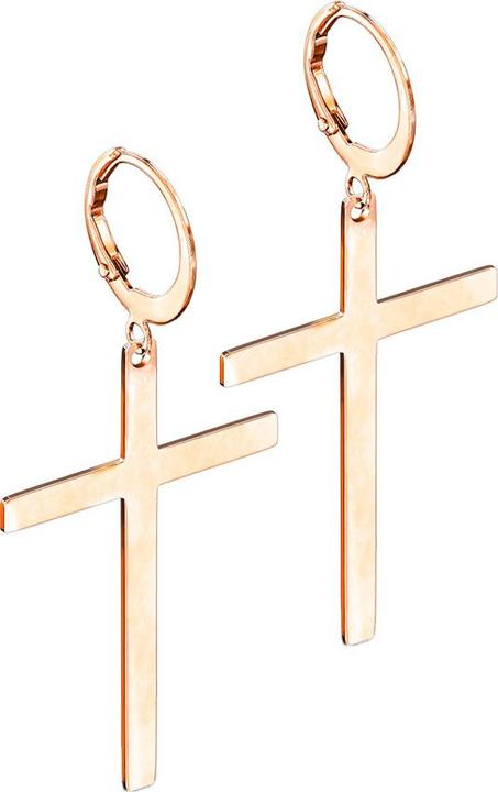 Produktbild Star Piercing Ohrring rosegold Anhänger Kreuz (ohne Messing, Chirurgenstahl 316L)