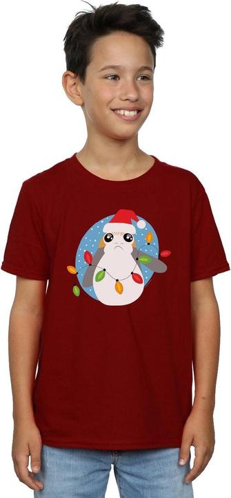 Actual product image Star Wars Boys The Last Jedi Porg Christmas Lights T-Shirt (140, 146)