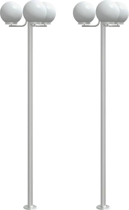 Immagine prodotto VidaXL Lampada da sentiero per esterni lampada da terra lampada da giardino 3pcs. argento acciaio inox (2500 lm, E27, IP44)