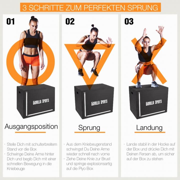Produktbild Gorilla Sports Verstellbare Plyo Box Sprungkasten