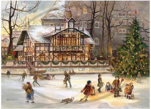 Produktbild Olewinski & Tochter 2943 - Weihnachtspostkarte - Schwanenschlösschen (1 Stk.)
