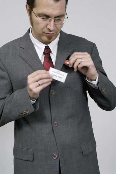 Actual product image Durable Click Fold name tag with magnet