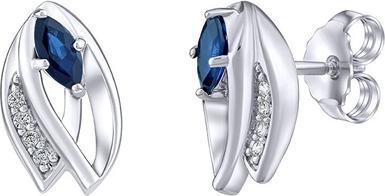 Produktbild Silvego Isla silver earrings with real sapphire and Brilliance Zirconia FWE15688BS