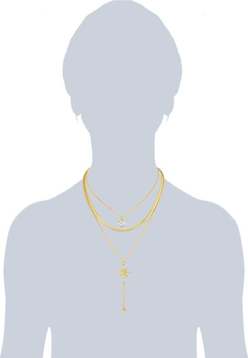 Image du produit Lulu & Jane Femme étoile en alliage métal-verre or jaune 38,0/43,0/51,0 cm chaîne de base + 5,0 cm Ve - 29387 (Alliage métallique)