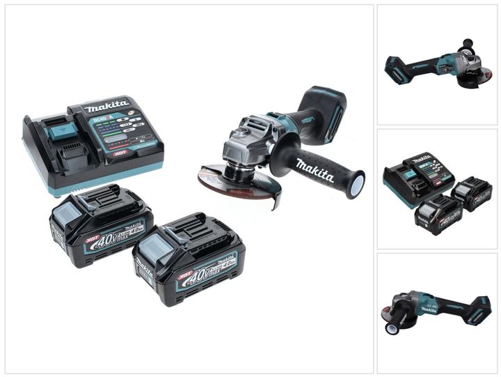 Image du produit Makita GA 005 GM2 Meuleuse d'angle sans fil 40 V max 125 mm Brushless XGT + 2x Batteries 4.0 Ah + (125 mm)