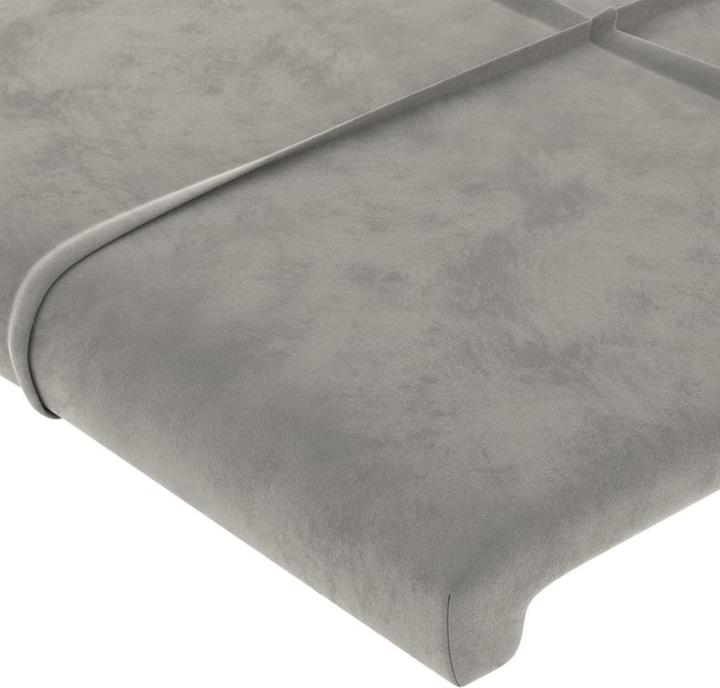 Produktbild VidaXL Kopfteil mit Ohren Hellgrau 203x16x118/128 cm Samt,Farbe (203 x 16 x 128 cm)