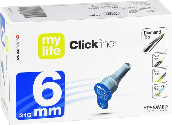 + Prisoma MYLIFE Clickfine pen needles 6 mm, 100 pcs KAN (Pen needles + disposable needles)