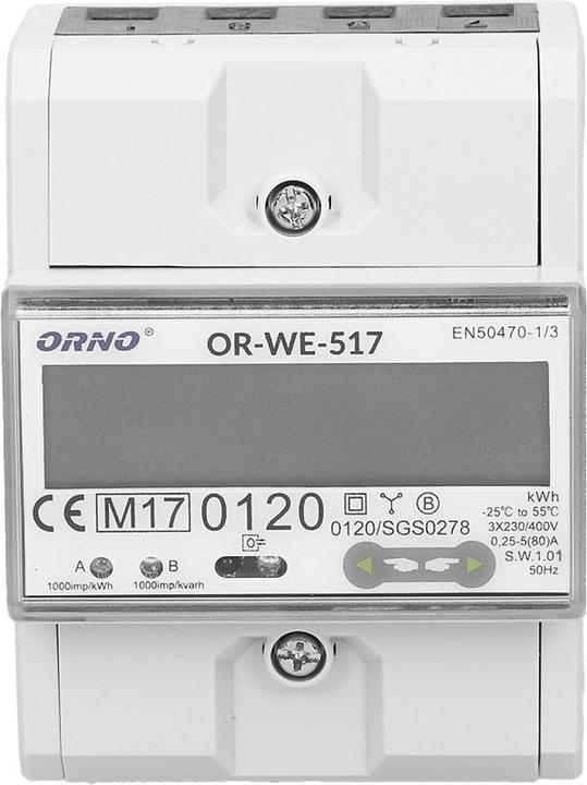 Immagine prodotto MGA ORNO 3-FAZOWY LICZNIK ENERGII ELEKT.80A. WIELOT. RS485 MID