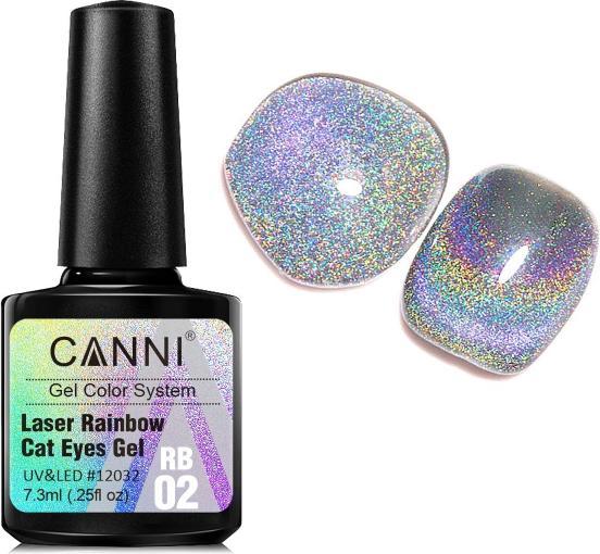 Image du produit Canni Vernis en gel Laser Rainbow Cat Eyes RB02 (Lilas-rose scintillant, Vernis à ongles effet gel)