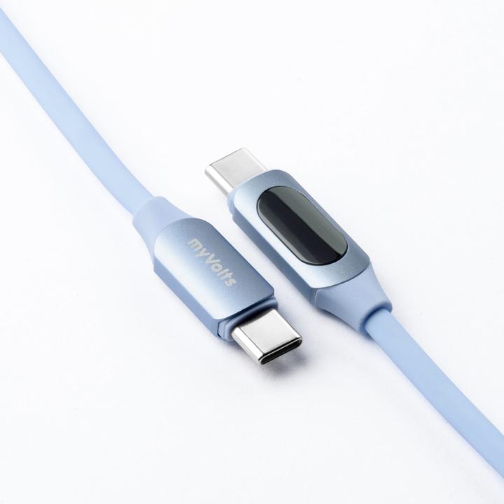 Produktbild MyVolts PDCCCSB - Step Up USB-C to USB-C PD Cable with LCD Power Meter, Mint Green