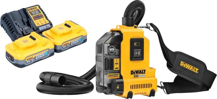 DeWalt DWH 161 H2 Akku Universalabsaugung 18 V 0,21 l Brushless + 2x Powerstack Akku 5,0 Ah +