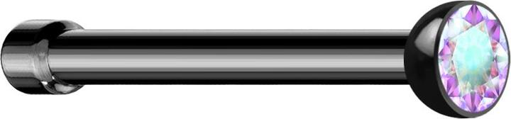 Immagine prodotto Star Piercing Nasenstecker gerade schwarz Halbkugel Kristall multicolor (Acciaio chirurgico 316L, senza ottone)