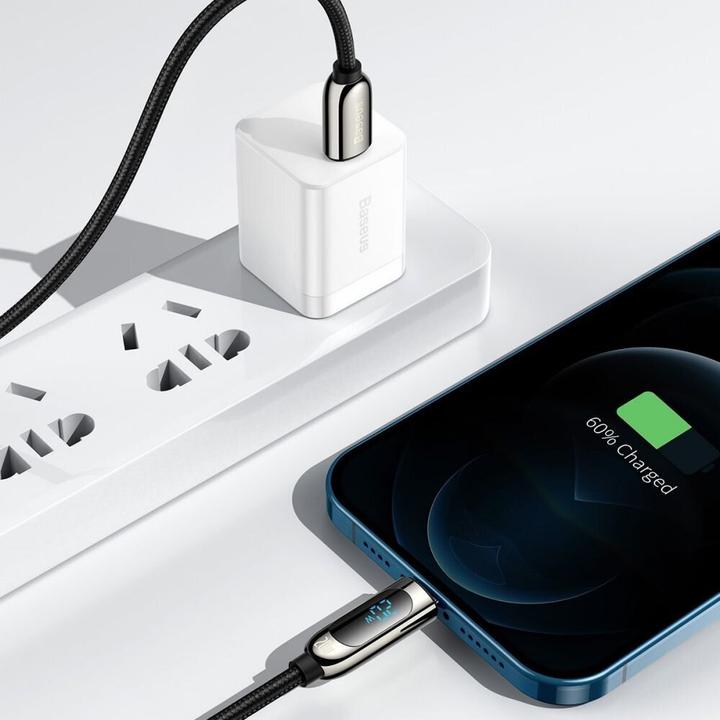 Image du produit Baseus Display Fast Charging Data Cable Type-C to IP 20W 1m Black (1 m, 20 W)