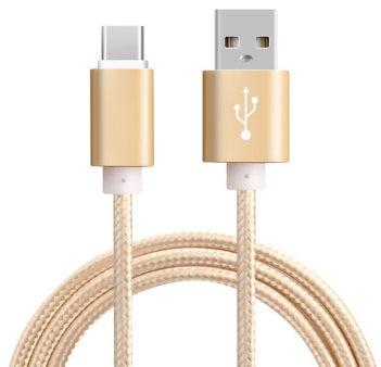 Actual product image Hermex Anki Type-C 3.1 USB Metal Charging Cable Fabric Data Cable 2.4A 1m GOLD (1 m, USB 3.1)