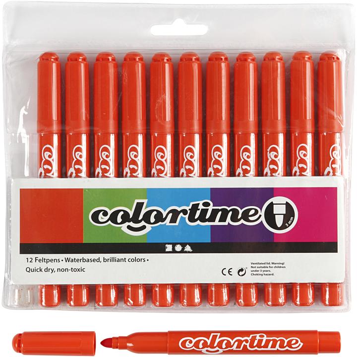 Creativ Company Donkeroranje Jumbo pens, 12pcs. (Dark orange, 5 mm, 12 x)