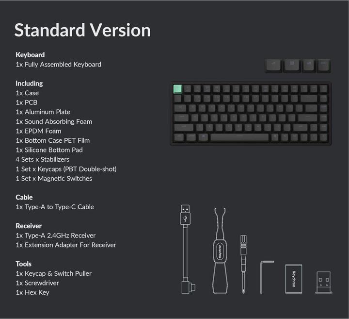 Actual product image Keychron K2 HE (US, Cable, Wireless)