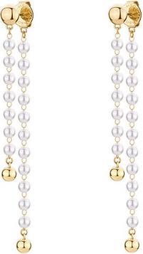 Brosway - Long gold plated earrings with pearls 2in1 Essential BNL102
