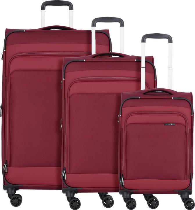 D&N Travel Line 9504 4 Rollen Kofferset 3-teilig mit Dehnfalte (204 l, XL (ab 115l))