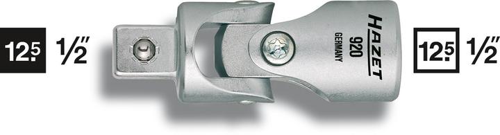 Immagine prodotto HAZET Snodo universale 920 ∙ Attacco quadro, cavo, 12,5 mm (1/2 di pollice) ∙ Attacco quadro, massi…