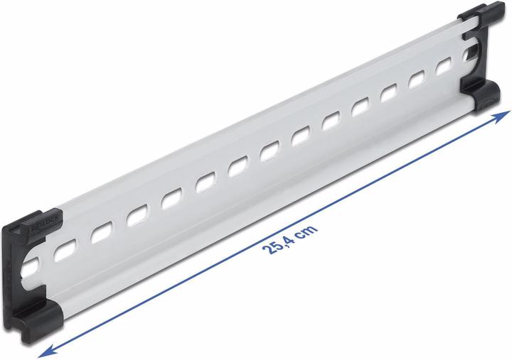 Image du produit Delock Rail oméga 35 x 7,5 mm, 10 en aluminium, trous pour fentes
