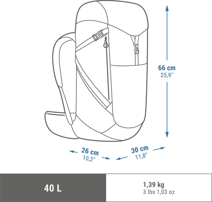 Actual product image Quechua MH500 40 (40 l)