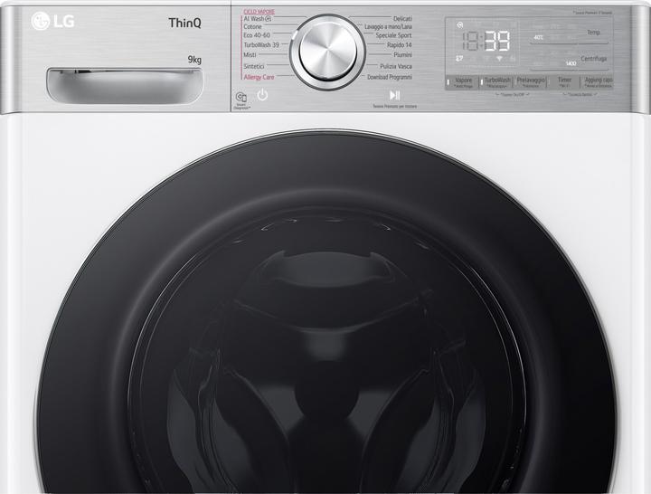 Produktbild LG F4R9009TPWC 9kg Waschmaschine Klasse A -40% AI DD mit Dampf (9 kg, Links)