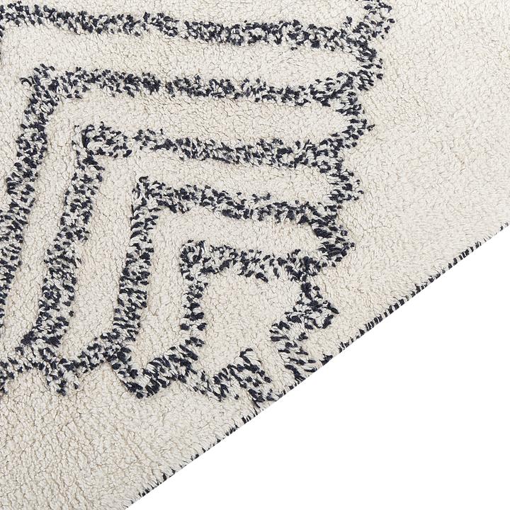 Actual product image Beliani Cotton rug 80 x 150 cm black and white ERAY Lumarko! (80 x 150 cm)