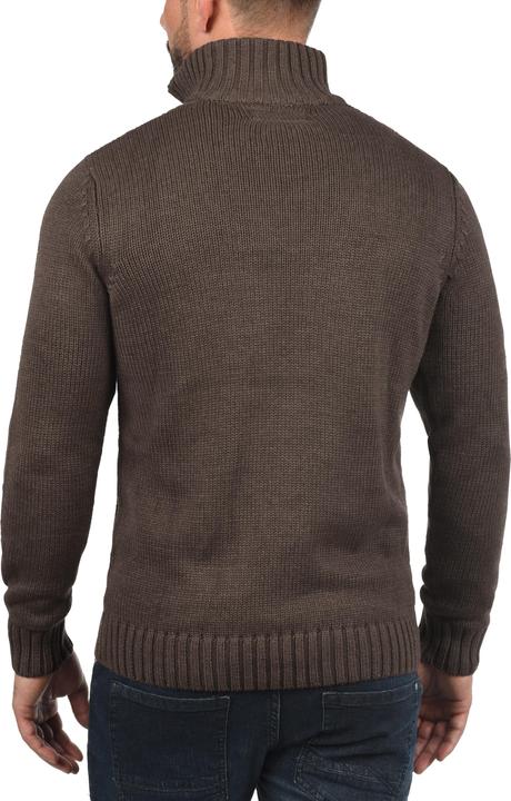 Image du produit Solid Petro Pull En Grosse Maille À Col Camionneur Pull-Over Pour Homme Avec Col Droit Avec Fermetur (XXL)