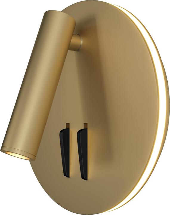 Actual product image Maytoni Ios 176 LED Wall Light 9W Round Matt Gold Warm White (275 lm)