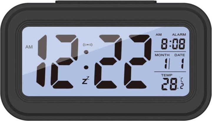 Cover-Discount Digital Alarm Clock Temperature Display Black
