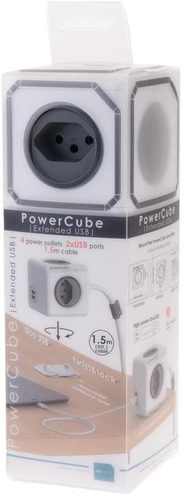 Actual product image Allocacoc PowerCube S+ (6 x, Type 13, USB-A, 3 m)