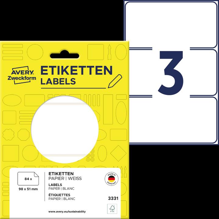 Produktbild Avery Mehrzweck-Etiketten 3331