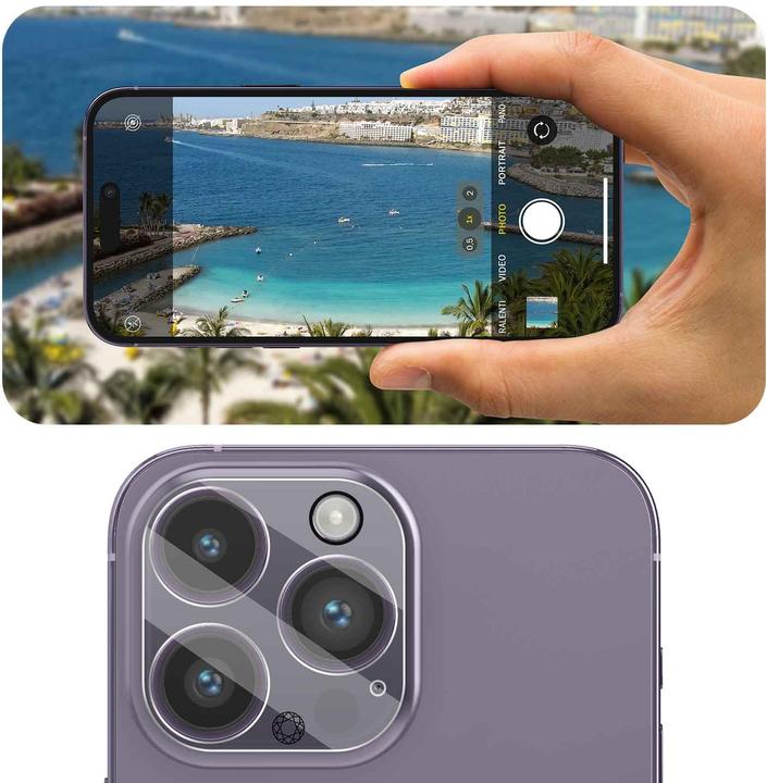 Produktbild Bigben Connected Rückkamerafolie, Kameraglas, 9H+ Härte (1 Stück, Apple iPhone 14 Pro Max, Apple iPhone 14 Pro)