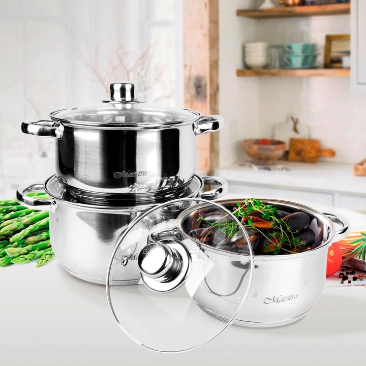 Actual product image Maestro Pot set MR2020 (16 cm, Pot, Stainless steel)