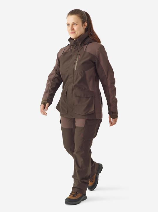 Actual product image Solognac Jagd-Regenhose Damen 500 Cargo-Taschen braun (40, 42)