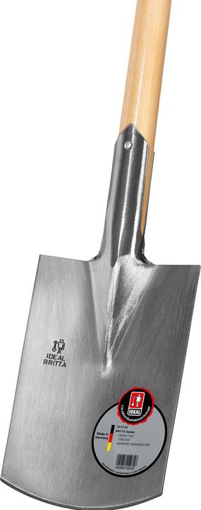 Idealspaten BRITTA-Spaten Gärtner Form feinpoliertes Blatt ohne Tritt Eschen-T-Stiel 85 cm